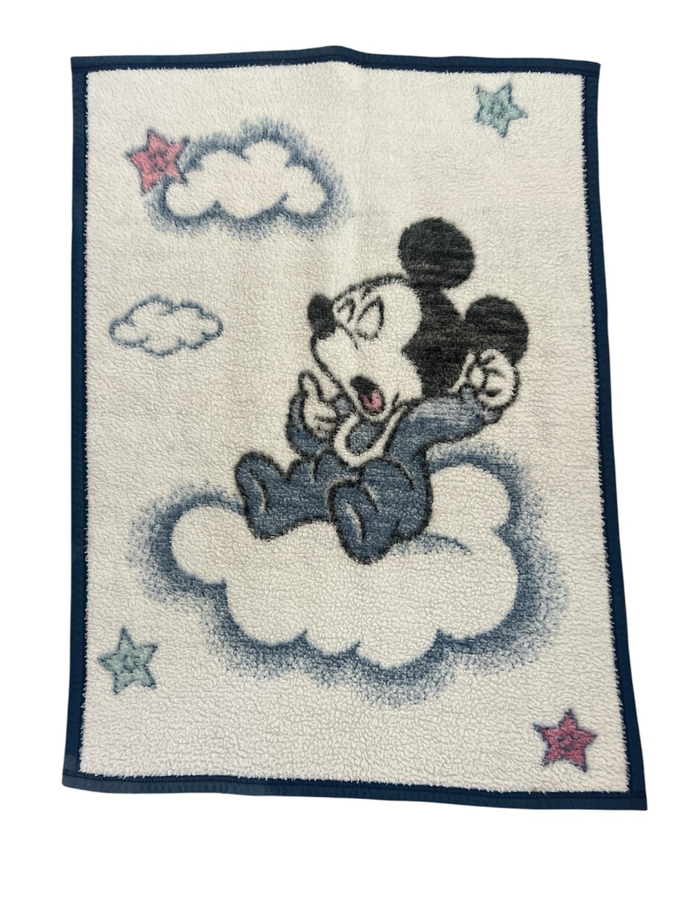 VTG Disney Mickey Mouse Reversible Cloud Baby Blanket Biederlack